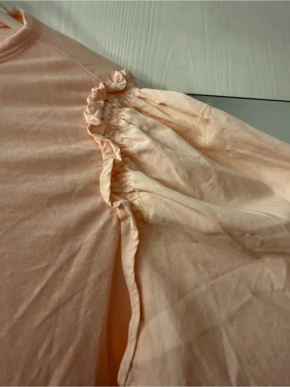 Banana Republic Women’s Puff-Sleeve Long Sleeve Top in Light Pink